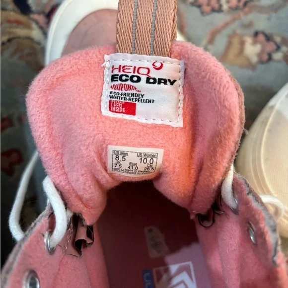 Vans Pink and Cream High-Top Sneakers - Picture 9 of 10